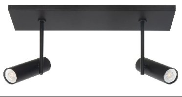 Spot Trend 2 lichts L 40 cm incl mini GU10 zwart