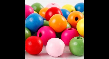 CC Houten Kralen 12 mm Multimix 40 stuks