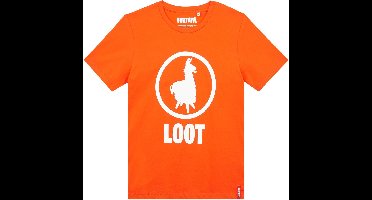 Fortnite T-shirt met korte mouw - oranje - Maat 176