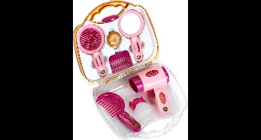 Klein Toys Princess Coralie kapperskoffer - incl. speelgoedfohn en haartools - 21,5x8,5x19 cm - roze