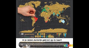 *** Kras Wereldkaart Op Reis - Scratch Map Deluxe - Reizen - Herinneringen - van Hebel® ***