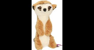 Pluche bruine stokstaartje sleutelhanger 10 cm - Stokstaartjes dieren sleutelhangers- Speelgoed voor kinderen