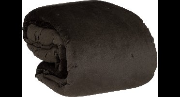 Atmosphera Velvet bedsprei 2 persoons - Donker grijs - 240 x 260