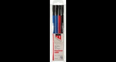 Fineliner Quantore rond 0.4mm assorti 4stuks