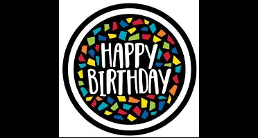 Haza Original Feestborden Happy Birthday Mozaïek 23 Cm 8 Stuks