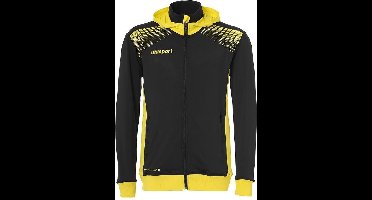 Uhlsport Goal Tec Hood Jacket Zwart-Limoen Geel Maat L