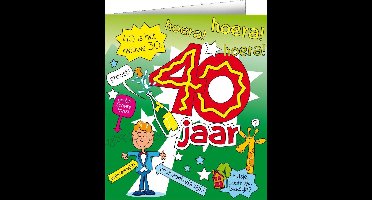 Wenskaarten - 40jr man cartoon