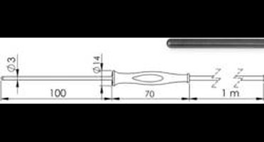Greisinger GF 1T-T3-AA-BNC Dompelsensor -70 tot +250 °C Sensortype Pt1000