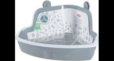 Zolux Hoektoilet - Knaagdier toilet - Grijs - maat S - 32 cm