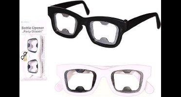 Bieropener Zonnebril - Flesopener - Partybril | Kleur: Zwart