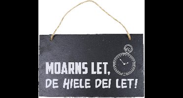 Paper Dreams Spreukbord Fries Moarns Let 25 Cm Leisteen Zwart