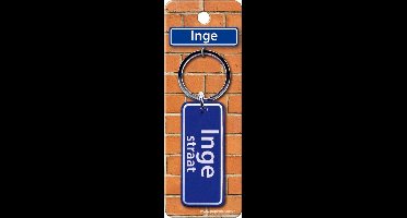 Paper Dreams Sleutelhanger Straatnaam Inge 9 Cm Staal Blauw