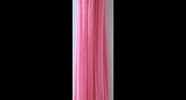 Chenilledraad - 30cm - 6mm - 20 stuks roze