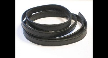 Koord imitatieleer plat 9mmx1.5 Millimeter zwart 1m