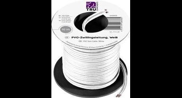 TRU COMPONENTS 1571331 Draad 2 x 0.75 mm² Wit 10 m