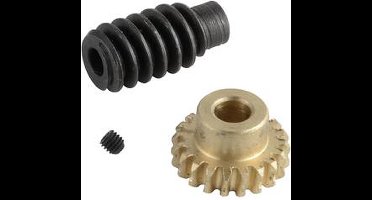 Reely Messing, Staal Wormwielset Soort module: 0.75 Aantal tanden: 20