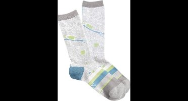 Fisura Sokken Paris Map Katoen Grijs/blauw/groen One-size