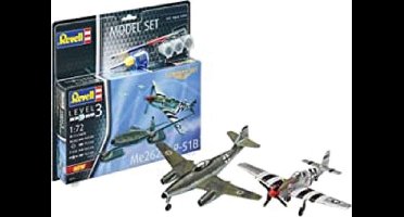 Revell Modelbouwpakket Militaire voertuigen - 63711 Combat Set Me262 - P-51B Mustang - Model Set Plastic - 1:72 - Modelbouw