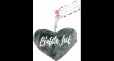 Verhaak Hart Liefste Juf 12 Cm Pluche Grijs