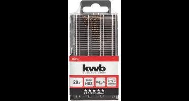 kwb 424290 HSS titanium Metaal-spiraalboorset 20-delig M2 DIN 338 Cilinderschacht 1 stuk(s)
