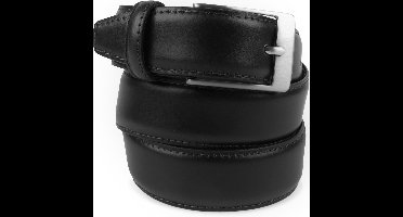 Suitable Riem Zwart Leer 010 - Maat 95 - Heren leren broekriem / broeksriem - Ceintuur - Riem formeel