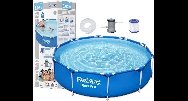 Bestway Steel Pro - Opzetzwembad - met filterpomp - 305 x 76 cm - blauw