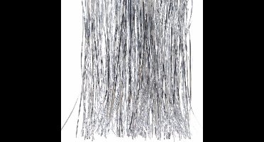 Decoris kerstboom folie slieren - 4x zakje - tinsel - zilver - 50 cm - kerstboomversiering