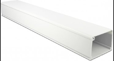 Kunststof kabelgoot met cover en zelfklevende plakstrip - 100 x 8,3 cm / wit