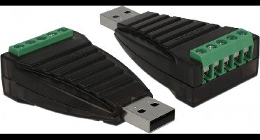 USB-A (m) naar 5-pins terminal block (v) seriële RS422/RS485 adapter / FTDI chip / ESD protectie / overspanningsbeveiliging