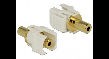 Keystone module 3,5mm Jack (v) - 3,5mm Jack (v) - 3-polig verguld / wit