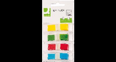 Q-CONNECT index mini, ft 12,5 x 45 mm, 4 x 35 tabs, geassorteerde kleuren 6 stuks