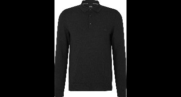 BOSS Bono Polotrui Wol Zwart - Longsleeve polo