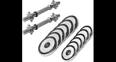 Gorilla Sports Dumbellset - Halterset - Chroom - 27.5 kg