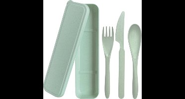 green-goose® Bio-based Bestek Set | Groen | Duurzaam Bestek voor School, Picknick, Vakantie, Camping | Vaatwasserbestendig