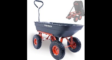 FUXTEC tuinkar zwart - Met comfortabel stuur en rubberen handgreep - Max. Hoogte belasting: 300 kg - FX-KW2175