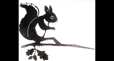 Art Bizniz tuindecoratie Geluksdier Eekhoorn roest metaal - 288mm breed - 2mm dik