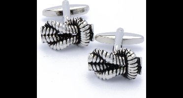 Manchetknopen - Platte Knoop Zeilen Zilverkleurig