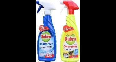 1 x Dubro badkamer reiniger + 1 x Dubro multi ontvetter (keuken, bbq, etc.) spray