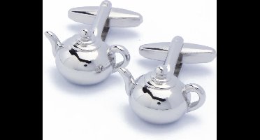 Manchetknopen - Theepot Theepotten Zilverkleurig