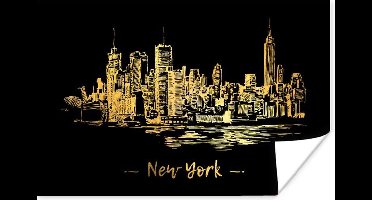 Poster New York - Skyline - Goud - 30x20 cm