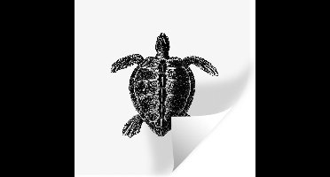 Muurstickers - Sticker Folie - Vintage - Schildpad - Dieren - 30x30 cm - Plakfolie - Muurstickers Kinderkamer - Zelfklevend Behang - Zelfklevend behangpapier - Stickerfolie