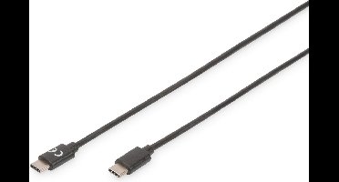 Digitus AK-300138-010-S USB-kabel USB 2.0 USB-C stekker, USB-C stekker 1.00 m Zwart