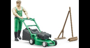Bruder Tuinmanfiguur met grasmaaier