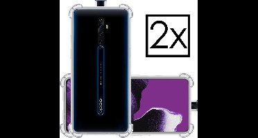 Hoesje - 2 Stuks - Geschikt voor OPPO Reno 2 - Sterk & Shockproof - Siliconen Case - Back Cover - Telefoon Hoes Shock Proof - Transparant