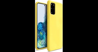 Hoesje Geschikt Voor Samsung Galaxy S20 Plus Hoesje - Fluweelzachte Microvezel Siliconen Back Cover – Geel
