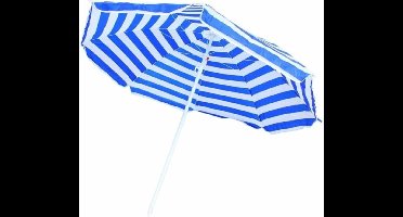 Benson Strandparasol - wit/blauw print - Ø 160 cm - aluminium frame