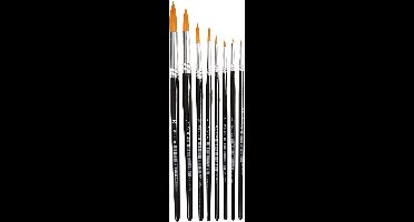 Gold Line penselen, afm 0+1+2+4+8+12+18+22, L: 16,5-21 cm, B: 1-8 mm, rond, 8 stuk