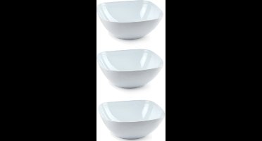 Plasticforte voedsel serveerschalen - set 10x - wit - kunststof - 2700 ml/1800 ml/680 ml