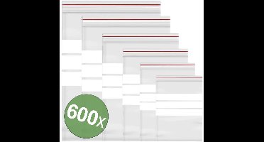 Hersluitbare zak met etiketstrook Transparant Polyethyleen 600 stuk(s)
