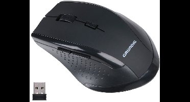 Grundig Draadloze Muis 2.4GHz - Muis Draadloos met USB Ontvanger en 3 DPI Instellingen - Plug & Play voor Laptop en Computer - Stil Gebruik - Zwart